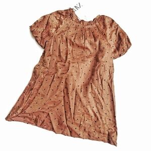 Zara 3-4 Gold Copper Shiny Shimmer Dress NWT